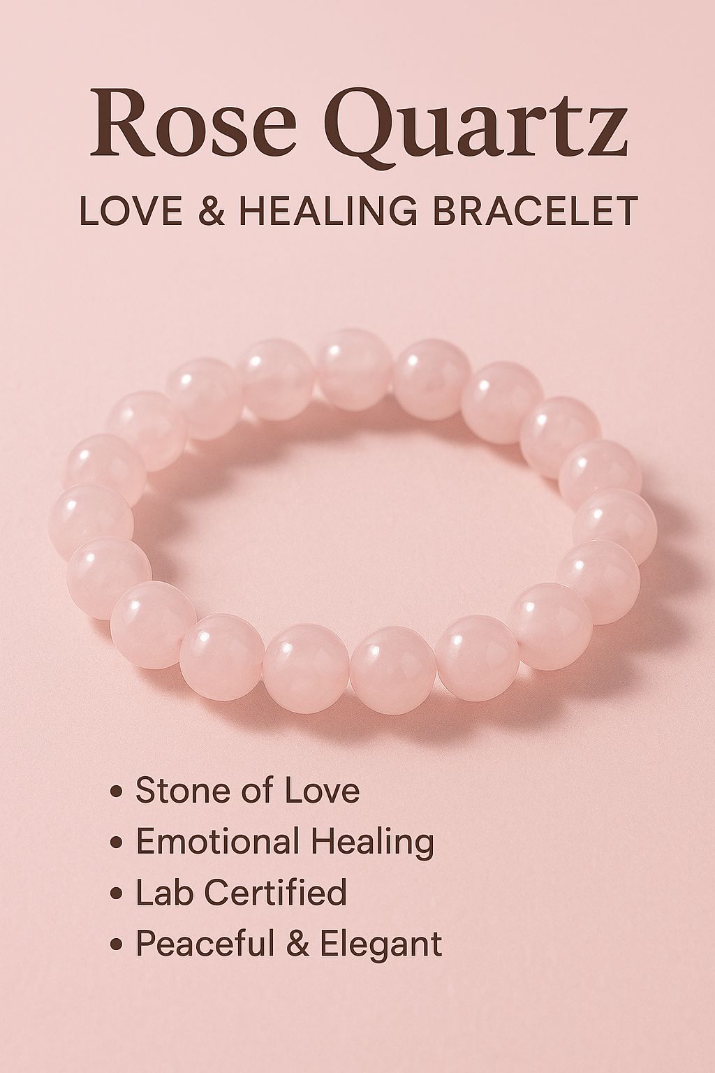 Rose Quartz Love & Healing Bracelet  .