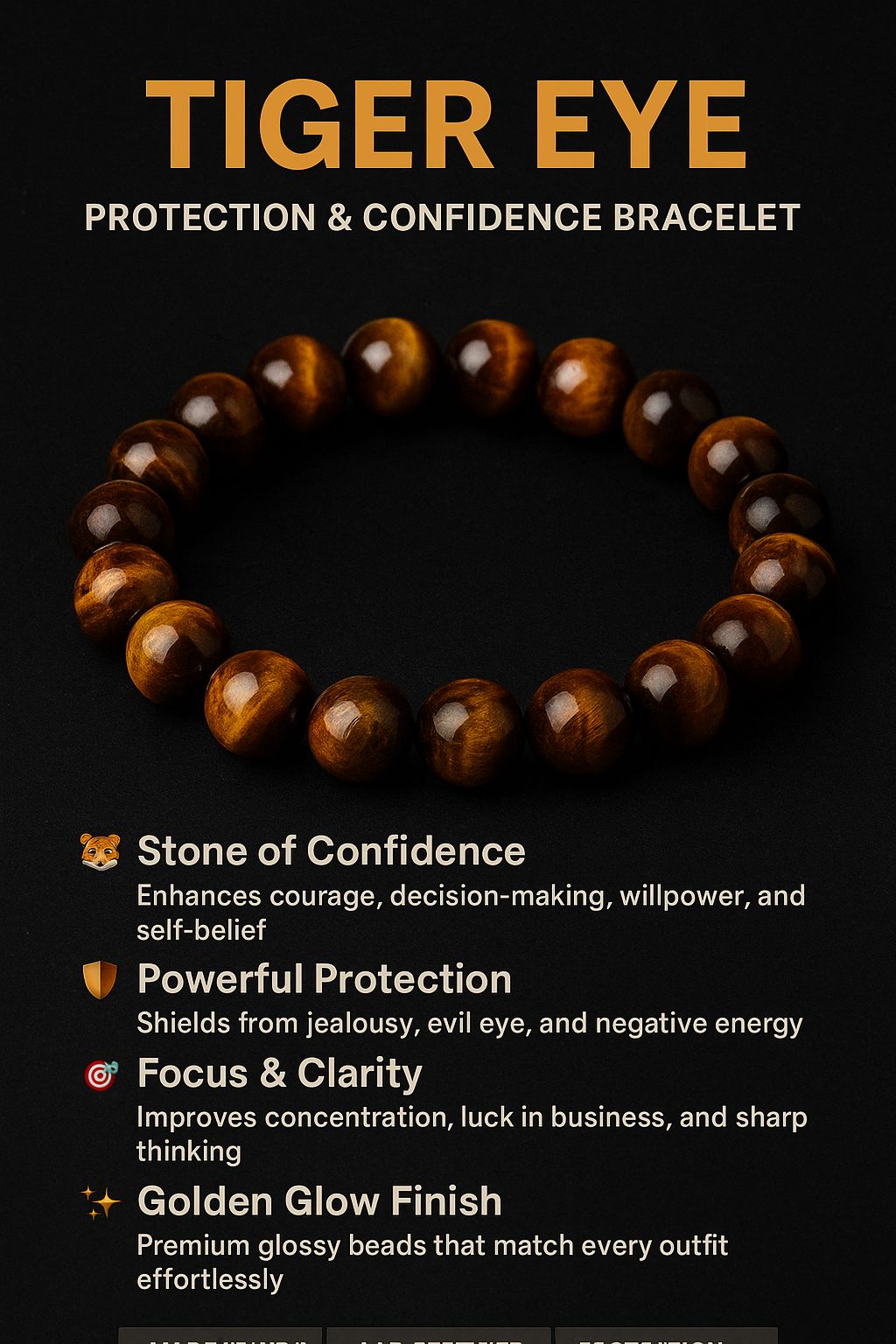 Tiger Eye Yellow Crystal Healing Stone Bracelet